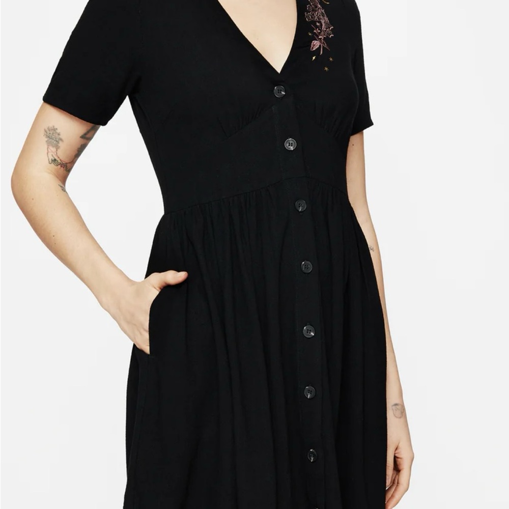 Disturbia Black Midi Dress with Embroidery - Picture 6 of 7